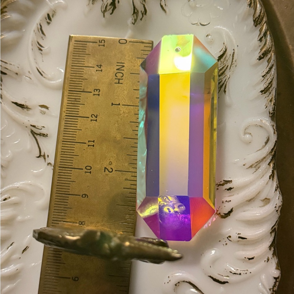 One K9 Crystal AB Iridescent Crystal Prism Decor - three available - Picture 3 of 6